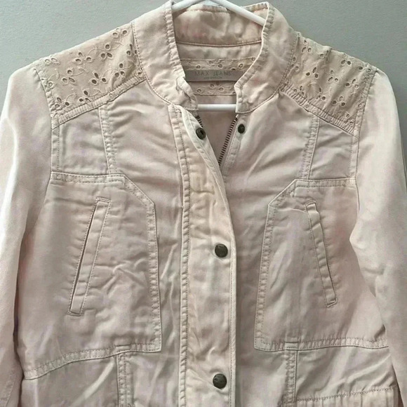 ❤️2/$30❤️[S]Max Jeans Cream Pink  100%Tencel Jacket - Picture 3 of 8